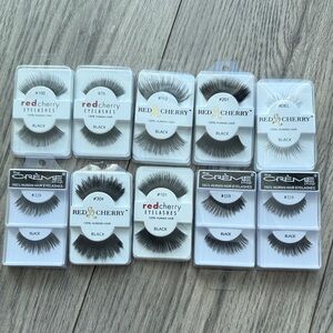 Red Cherry and Creme Black False Eyelashes Set